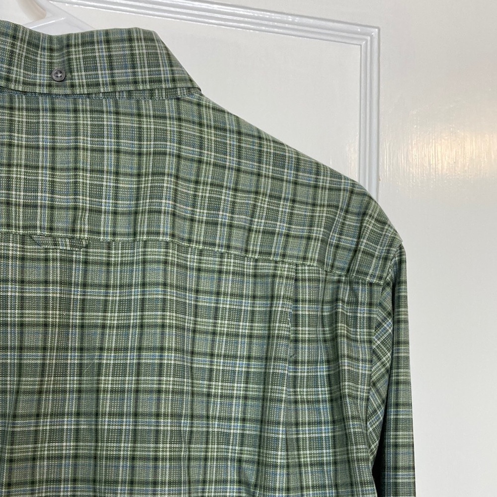 Nordstrom Mens Formal Button Down Plaid Green Dress Shirt - Picture 7 of 14